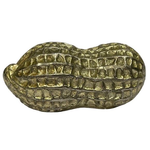 VTG Peanut Paperweight Textured Metal MCM Japan Leonard (?) Desk Accessory - Picture 4 of 7